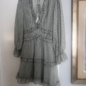 Elegant Green Patterned Dress size S